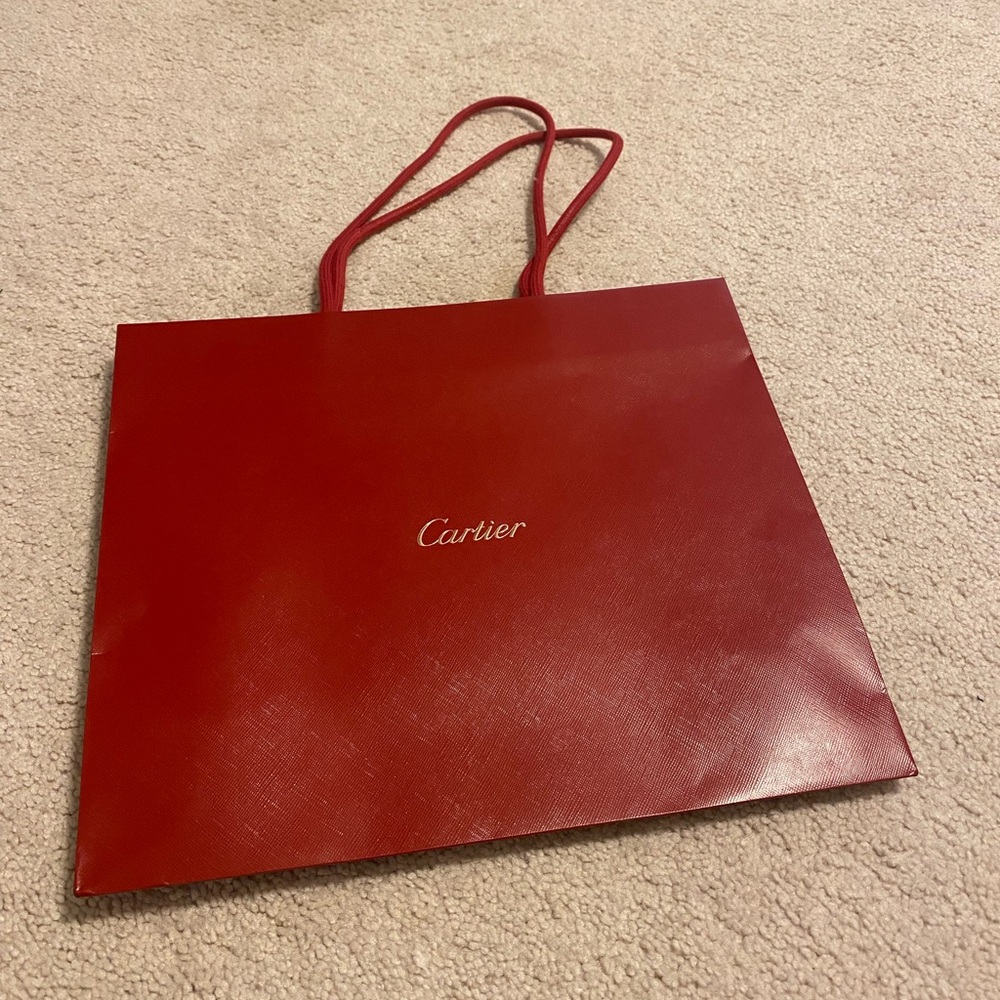 Cartier Red shopping Bag with Signature Design